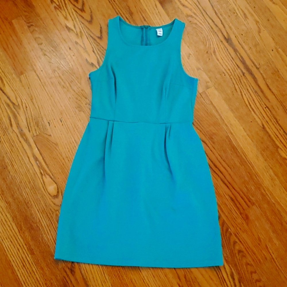 Green shift dress, size medium petite